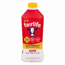 A plastic Fairlife bottle.