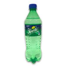 A plastic Sprite bottle.