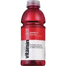 A plastic Vitamin Water bottle.